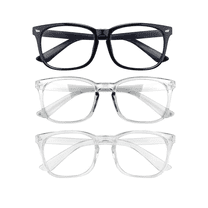 Koudindg Anti-Blue Light Glasses, Computer/Gaming/TV/Phones Glasses for Women Men, Large Square Frame, Fashion Eyewear (Transparent Gray black)