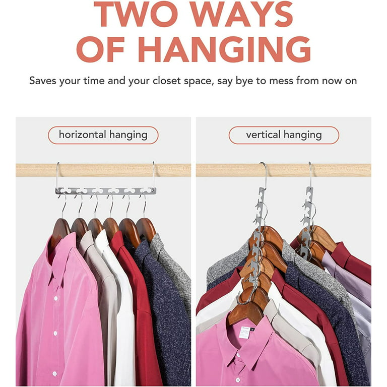  DECOZY Metal Space Saving Hangers 8 Pack, Sturdy Space Saver Hangers  Closet Organizers and Storage, Magic Clothes Hanger Organizer, Multi  Collapsible Hangers for Clothes, Vertical Hangers for Closet : Home 