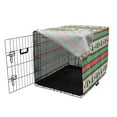 thumbnail image 3 of Christmas Dog Crate Cover, Knit Style Graphic Reindeer Star and Snowflake Holiday Family Theme, Easy to Use Pet Kennel Cover for Medium Large Dogs, 35" x 23" x 27", Red Green White, by Ambesonne, 3 of 6