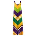 thumbnail image 5 of Fgvctg Mardi Gras Dressy Jumpsuits for Women Wide Leg Pant Carnival Party Spaghetti Straps Fashion Mask Graphic Jumpsuit Sleeveless Bib Overalls Sprimg Romper Clothing With Pockets Saffron L, 5 of 5