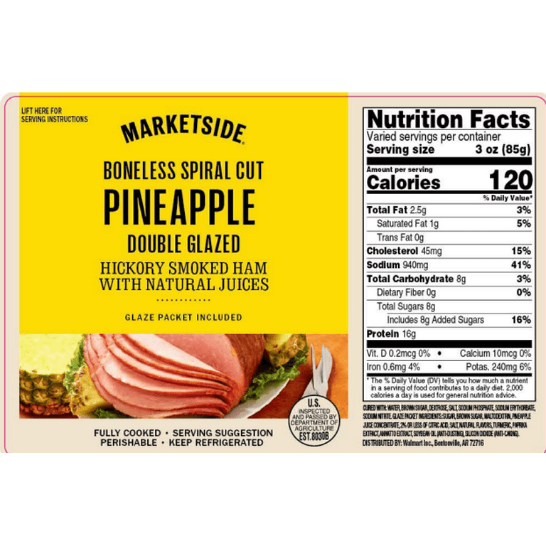 Marketside Boneless Spiral-Cut Pineapple Double Glazed