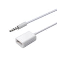 thumbnail image 2 of Adaptador AUX a USB Conector macho de 3,5 mm Audio auxiliar a USB 2.0 Hembra Convertidor de cable Convertidor de cable para automóvil Blanco Paquete de 2 por (se necesita función de decodificación de, 2 of 4