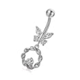 thumbnail image 2 of pitrice Butterfly Wreath Zircon Dangle Navel Belly Button Rings Copper Pendant Umbilical Nail Body Piercing Jewelry, 2 of 6