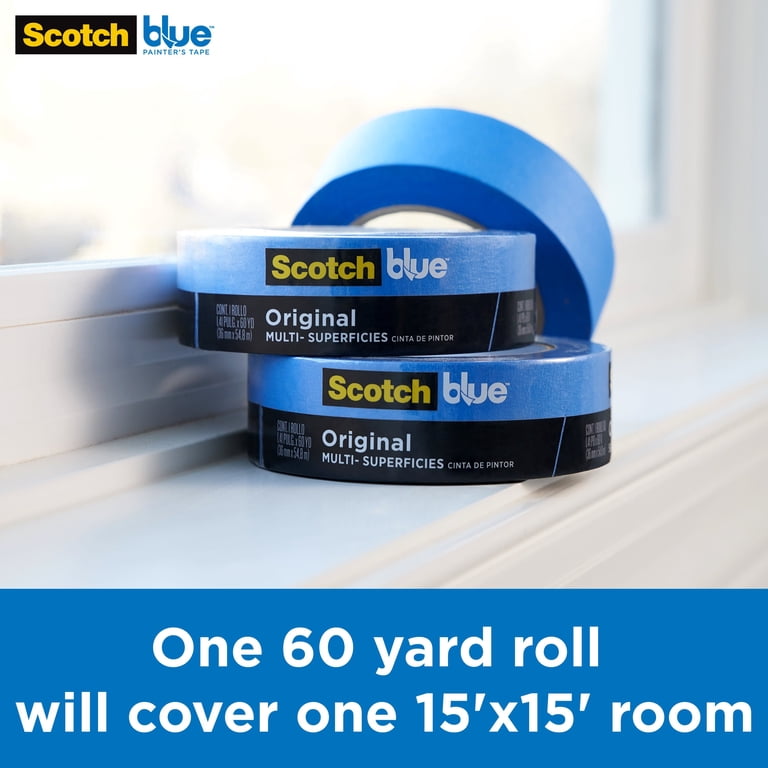 3M Painter's Tape, 1 in W x 36 yd L, 5.4 mil Thick, Blue, Rubber