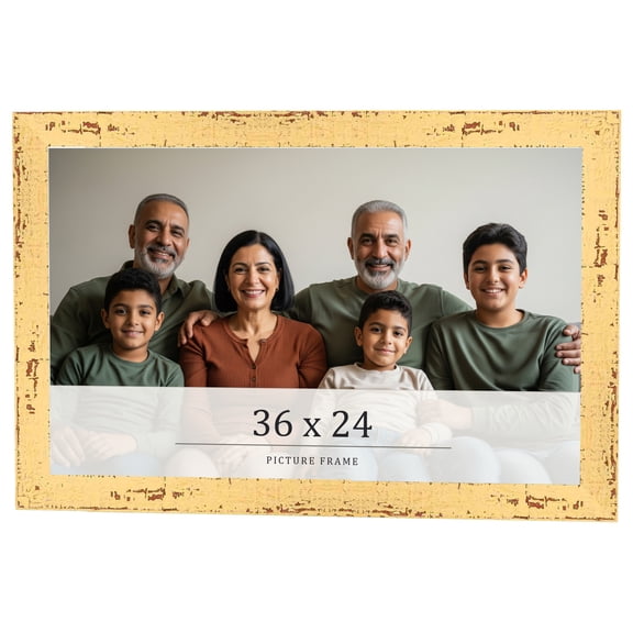 36x24 Frame Yellow Real Wood Picture Frame Width 1.25 inches | Interior Frame Depth 0.5 inches |