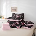 thumbnail image 6 of meiyoeat Pink Bowknot Monogrammed P 7-Piece Twin Bedding,3D Cartoon Pearl Bedding Comforter Set For Girl,Pink Reversible, 6 of 7