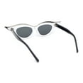 thumbnail image 4 of Women Elaborate Metal Brow Trim Gothic Cat Eye Retro Sunglasses Stripe - Black, 4 of 4