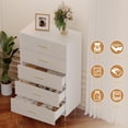 thumbnail image 4 of Danolapsi 5 Drawer Dresser, Tall Narrow Chest of Drawers, Wooden Skinny Dresser with Gold Metal Handles and Legs, Modern Storage Drawer Cabinet for Bedroom, Living Room, Entryway, 4 of 5