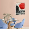 thumbnail image 2 of Creowell Pagoda Sunrise Print On Canvas Wall Art Home Decor 12x16in, 2 of 5