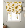 thumbnail image 2 of Sunflower Bee Oil Painting Window Curtains Tie Up Curtains for Kitchen Living Room Adjustable Rod Pocket Valances, 2 of 5