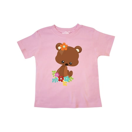 

Inktastic Spring Animals Cute Bear Bear With Flowers Gift Toddler Boy or Toddler Girl T-Shirt