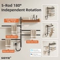 thumbnail image 5 of SIOYIE Smart Rotating Heated Towel Rack for Bathroom, 70W Electric Towel Warmer with Swivel Bars, 1-24H Timer, 115℉-155℉, Wi-Fi App Control, Low Carbon Steel, IPX5, Plug-in/Hardwired, Gray, 5 of 9