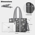 thumbnail image 5 of Teacher Tote Bag,Grey Dog Paw Footprint Teacher Utility Tote Bag,Large Work Tote Bags for Women with Multiple Pockets,Top Zipper Closure,13.8x10.6x6.7 Inch, 5 of 5