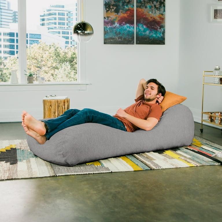 Jaxx Arlo Chaise Lounge Bean Bag Chair Recliner - Premium Chenille