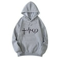 thumbnail image 4 of shqvo Hoodies for Women Solid Color Hooded Sweatshirt Long Sleeve Sweater shirt Heart Print Hoodie with Pockets Valentines Sweatshirt Plus Size Fashion Clothes, 4 of 4