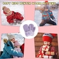 thumbnail image 5 of Guantes térmicos gruesos de punto con forro polar, unisex, lindos y cálidos, para niños y niñas, morado, M, 5 of 5