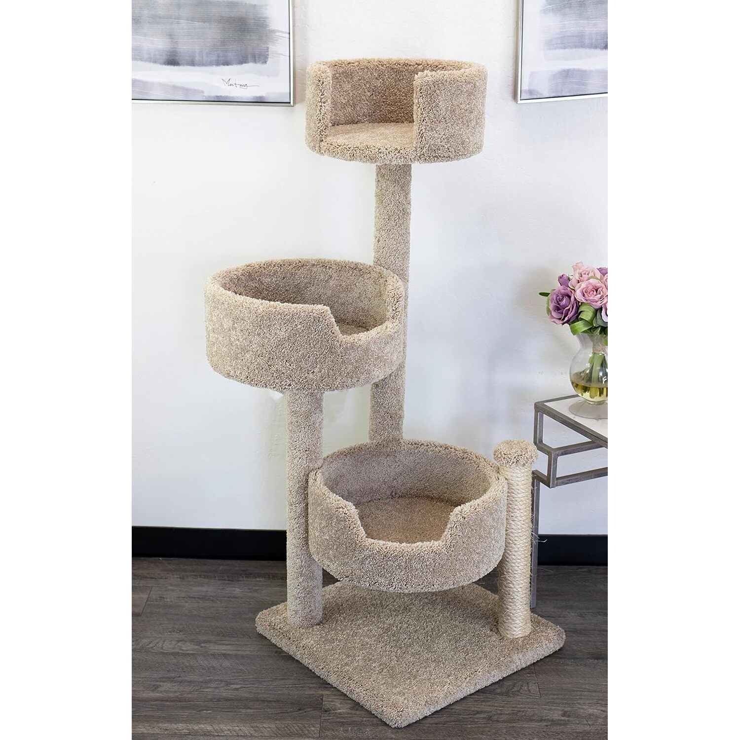 New Cat Condos  Wood and Carpet Cat Tree for Big Cats