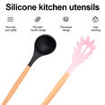 thumbnail image 3 of Juego de utensilios de cocina de silicona, juego de utensilios de cocina de silicona de madera de bambú, juego de utensilios de silicona, 2 uds., 3 of 5
