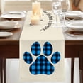 thumbnail image 3 of Table Runners 72 Inches Long Dress Scarves, Cats Pawprints Farmhouse Kitchen/Dining Table Runner, Coffee Tablerunners, Yellow Black Buffalo Plaid Simple Beige 16x72 Inch, 3 of 9
