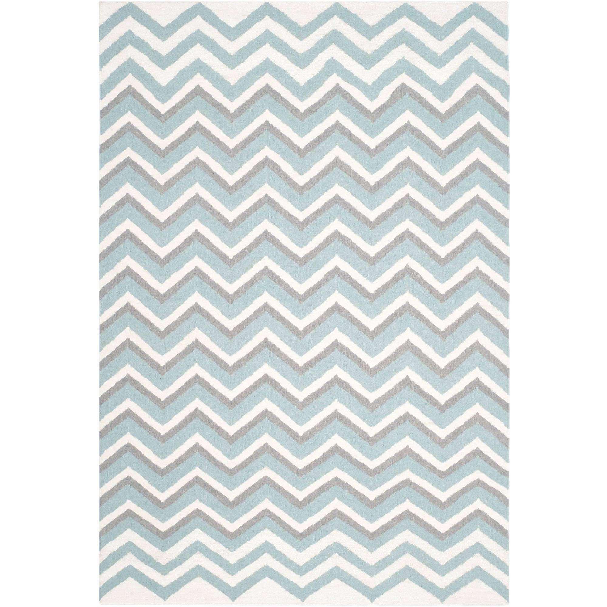 SAFAVIEH Dhurries Marisa Geometric Area Rug, Blue/White, 6' x 9'