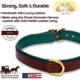 thumbnail image 6 of Durable Leather Dog Collar - Medium Brown with Hunter Green Leather Lining - Soft Strong Domestic Leather with Solid Brass Hardware - Amish Made in The USA (Medium), 6 of 8