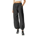 thumbnail image 2 of TYGHBN Women's High Waisted Wide Leg Casual Jogger Pants with Pockets Comfortable Sweatpants for Spring Fall Outdoor Running Women Pants Cute Sweatpants for Women Long Pants for Women Pants for Women, 2 of 7