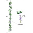 thumbnail image 7 of Viworld 2Pcs 6Ft/Piece Artificial Flowers Wisteria Garland Artificial Wisteria Vine Hanging Flower Greenery Garland for Home Garden Outdoor Wedding Arch Floral Decor (Purple), 7 of 7