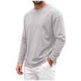 thumbnail image 4 of GEWSEY Mens Long Sleeve Shirt - Soft Casual Full Sleeves Crew Neck T Shirts for Men (Grey, L), 4 of 9