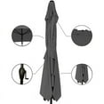thumbnail image 4 of JUSTLET 6.5' x 10' Rectangular Patio Umbrellas, Outdoor Umbrella for Chair, Gray, 4 of 9