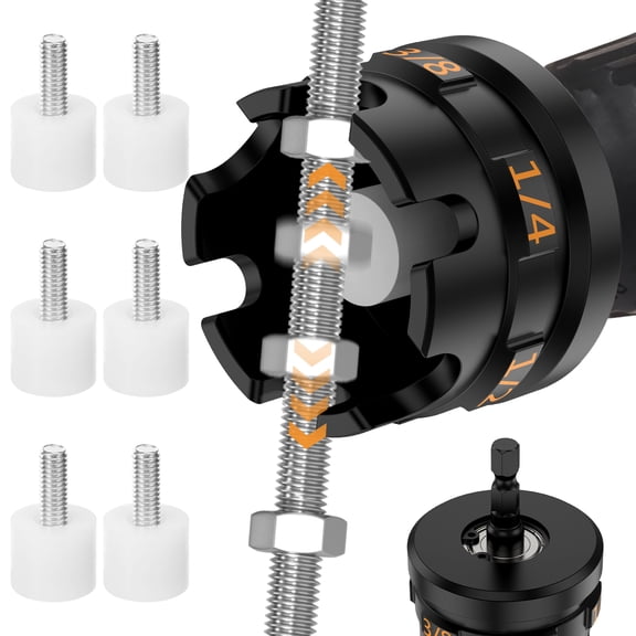lkoopy Nut Zipper Drill Attachment Efficient 1/4 Inch Hex Shank Nut Driver Drill Sleeve Extractor Tool for 1/4 3/8 and 1/2 Inch Threaded Rod