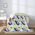 thumbnail image 2 of Throw Blanket for Couch Sofa and Bed, Eggplant avocado Super Soft Plush Throw Blanket, Fuzzy Cuteness Comfy Warm Washable Flannel Blanket & Throws for All Season 80"x60", 2 of 5