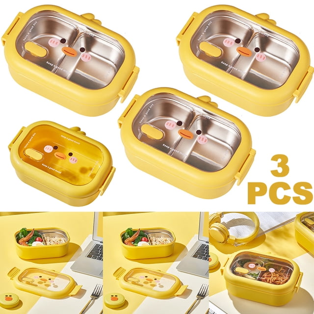 Contenedor Comida Portátil Sellado Acero Inoxidable para Estudiantes Primaria/empleados Oficina