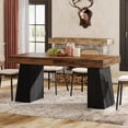 thumbnail image 7 of Tribesigns 55“ Dining Table for 4-6, Rectangular Wooden Dining Room Table, Kitchen Dinner Table, Black & Brown, 7 of 7