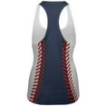 thumbnail image 2 of Baseball League Navy Blue and White All Over Womens Work Out Tank Top Multi LG, 2 of 2