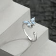 thumbnail image 3 of enjoywould Finger Ring Geometric Charming Niche Electroplating Opening Decoration Unfading Rotatable Butterfly Open Ring Women Jewelry, 3 of 4