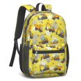 thumbnail image 2 of Excavator and Circle Yellow Pattern 17" Waterproof Oxford School Backpacks for Teens, S-Shape Padded Straps, for School, Travel, Hiking, Camping, 2 of 5