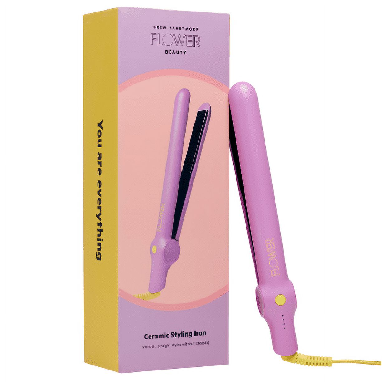 FLOWER Hair Tools Professional 1" Ceramic Tourmaline Flat Iron Hair Straightener, Purple - image 3 of 11