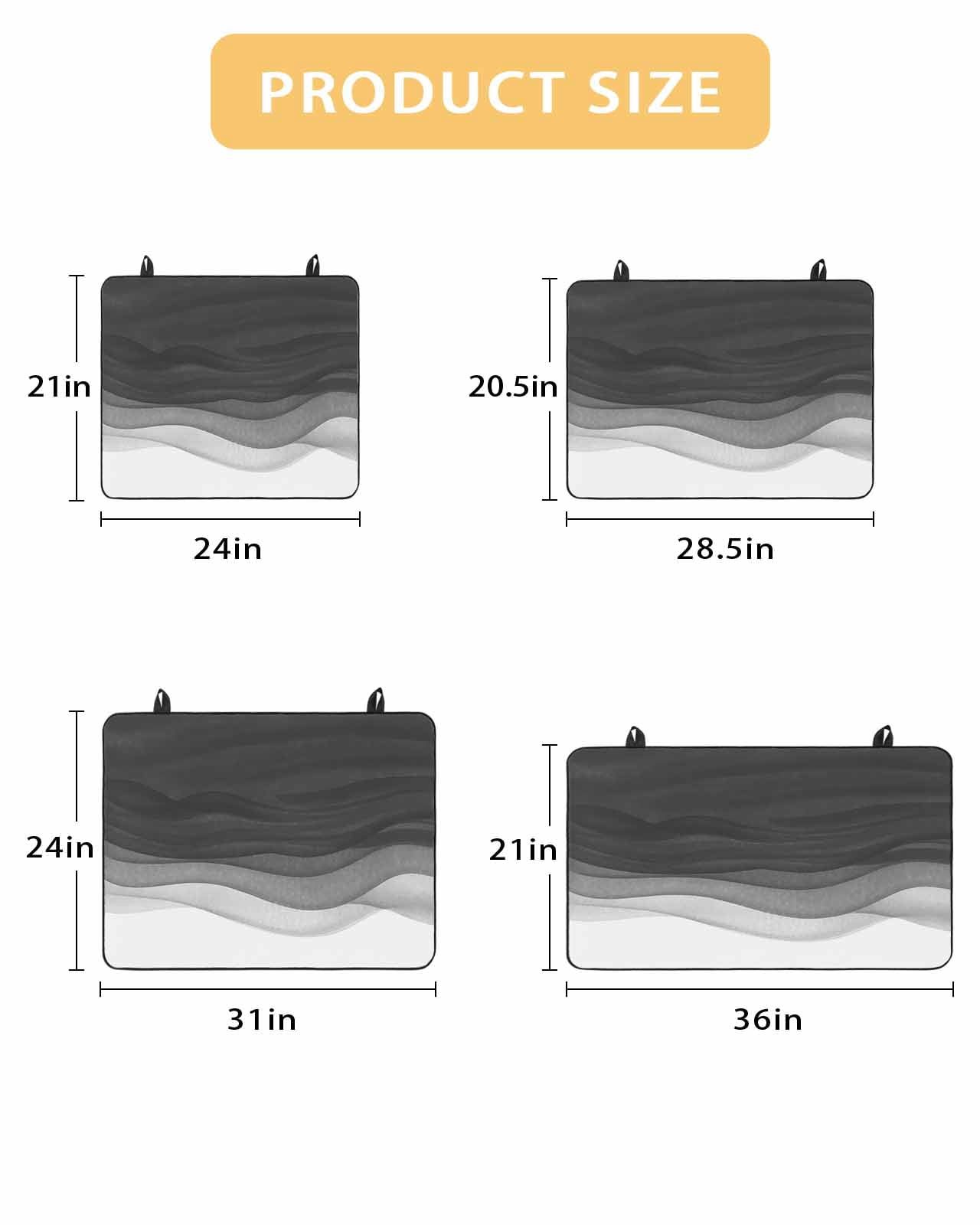 Large Induction Cooktop Protector Mat Ombre Waves Stove Top Covers for Electric Stove, Abstract Art Gradient Black Modern Decorative Stove Burner Cover Mats, Glass Top Stove Cover