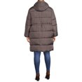 BCBG Paris Women's Plus Size Long Puffer Coat with Hood