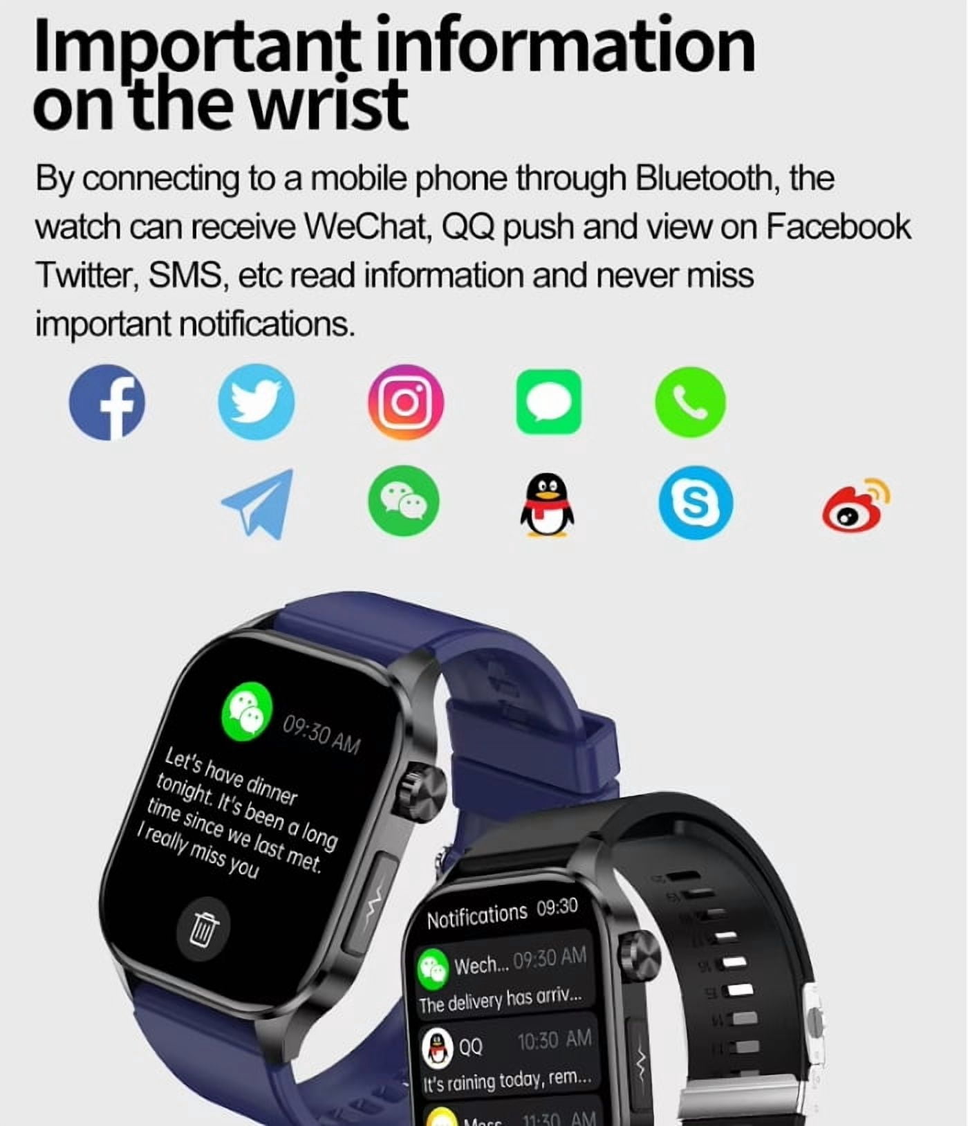 LAATIKUI ET580 smart watch bluetooth call monitoring sports waterproof smart watch