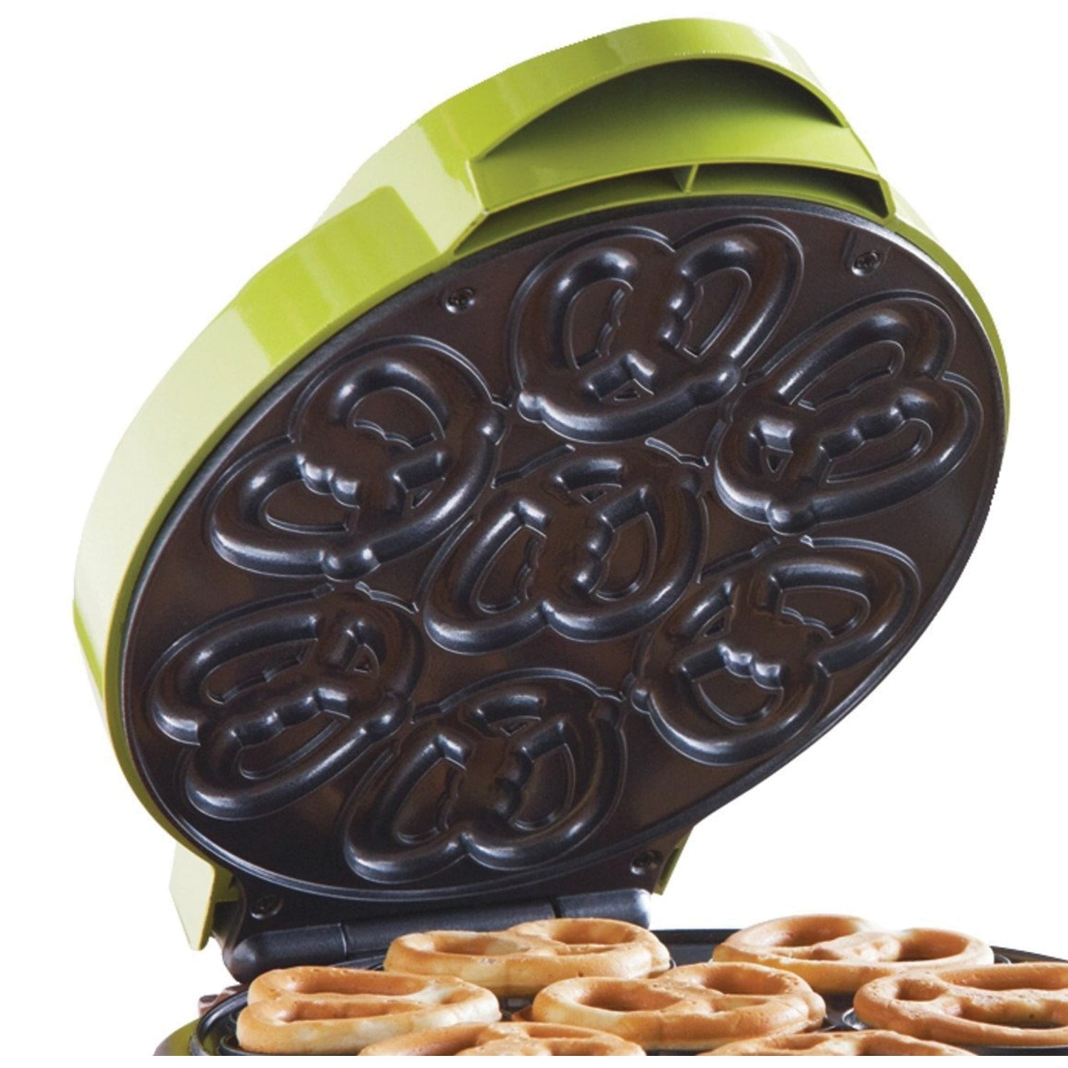 Brentwood Just For Fun Electric 6-Hole Non-Stick Mini Pretzel Maker, Green, TS-251