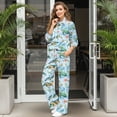 thumbnail image 3 of Xixirimido Sea Turtle Starfish Blue Print Lounge Sets for Women Sweatsuits for Fall Winter 2 Piece Outfits Long Sleeve Sweatshirt Wide Leg Sweatpants Tracksuit Matching Set, Small, 3 of 7