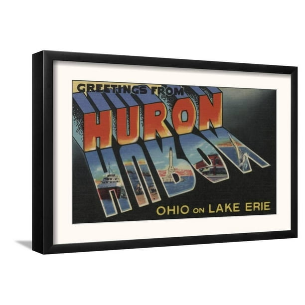 Huron Ohio Lake Erie Framed Art Print Wall Art By Lantern Press 18 5x12 5 Walmart Com Walmart Com