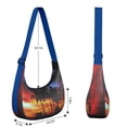 thumbnail image 4 of Hawaiian Sunset Beach Crossbody Bag for Women Ocean View with Palm Trees Corduroy Shoulder Purse Vibrant Tropical Crescent Sling Bag for Boho Island Style, 4 of 5