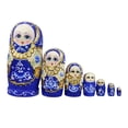 thumbnail image 2 of 7x Traditional n Nesting Dolls Matryoshka Blue for Halloween Christmas, 2 of 8