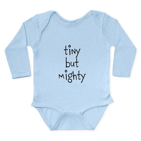 CafePress - Tiny But Mighty Body Suit - Long Sleeve Cotton Baby Bodysuit