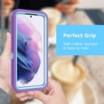 thumbnail image 6 of Samsung Galaxy S22 / S22 Plus case, Takfox 3 in 1 Dual Layer Shockproof Drop Protection Outdoor Sports Hybrid Bumper Rubber Cover Defend Matte Phone Case,Purple, 6 of 7