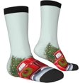 thumbnail image 6 of Colorful and Mid-Calf Socks for Men and Women, 1 Pair Red Truck Snowman, 6 of 8