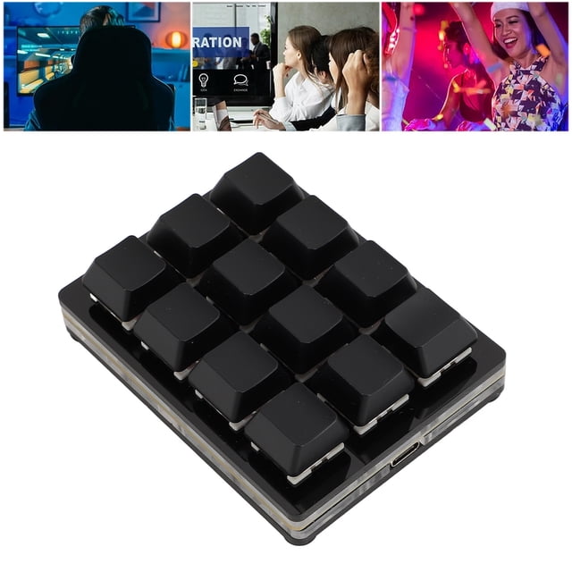 12 Key Mechanical Gaming Keyboard Mini USB Wired RGB Red Switch Programmable Keyboard for Various Users