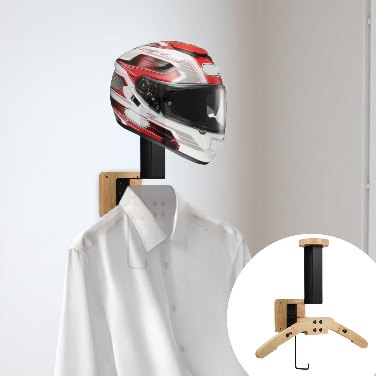 DimyFew Motorbike Helmet Rack Wall Mount Helmet Holder Coat Hanger Wooden with Hook Wall pcs